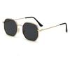Fashion Double Bridges Polygon Sunglasses Women Men Outdoor Driving Shades UV400 Gradient Lens Metal Small Sun Glasses Unisex