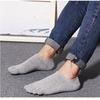 5 Pairs Spring Summer Casual Ankle Socks with Fingers Men's Breathable Sport Running Solid Black White Invisible Split Toe Socks