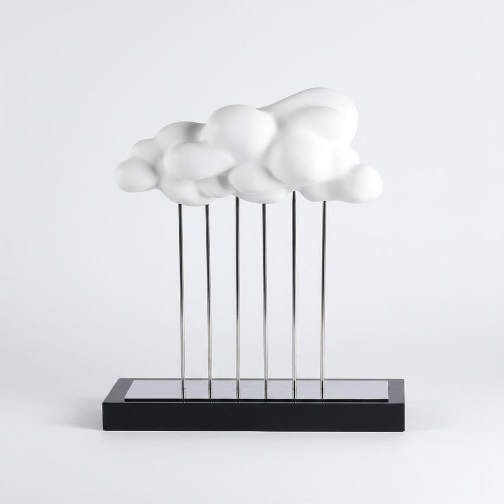 Cloud Sculpture with Base Elegant Statue Easy to Display for Living Room, Office