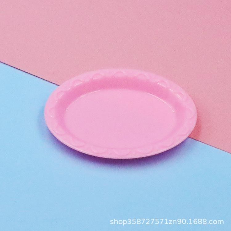 Doll House Simulation Mini Oval Pastry Plate Dessert Plate Mini Food Play Tableware Play House Small Toys