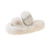 Fashion Fairy Girls Fur Pantuflas Women Big Size 42/43 Shoes Winter White Wool Slides Home Flats Platform Loafers Buckle Strap Sandals