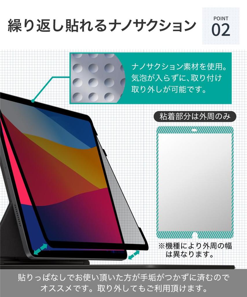 LOE 360 Degree Nano Suction Type Peep Prevention Film iPad mini7 Privacy Filter Protective Film for iPad mini6 iPad mini 6th generation common (A17