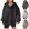 Real Shot 2026 New Autumn and Winter Amazon Women's European Beautiful Women's Oversized Loose Sweater Sweatshirt Long-sleeved Jacket