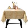 Amazon Christmas Holiday Tablecloth Bronzing Printing Fabric Cotton And Linen Dining Table Cover Hotel Dust Table Cloth