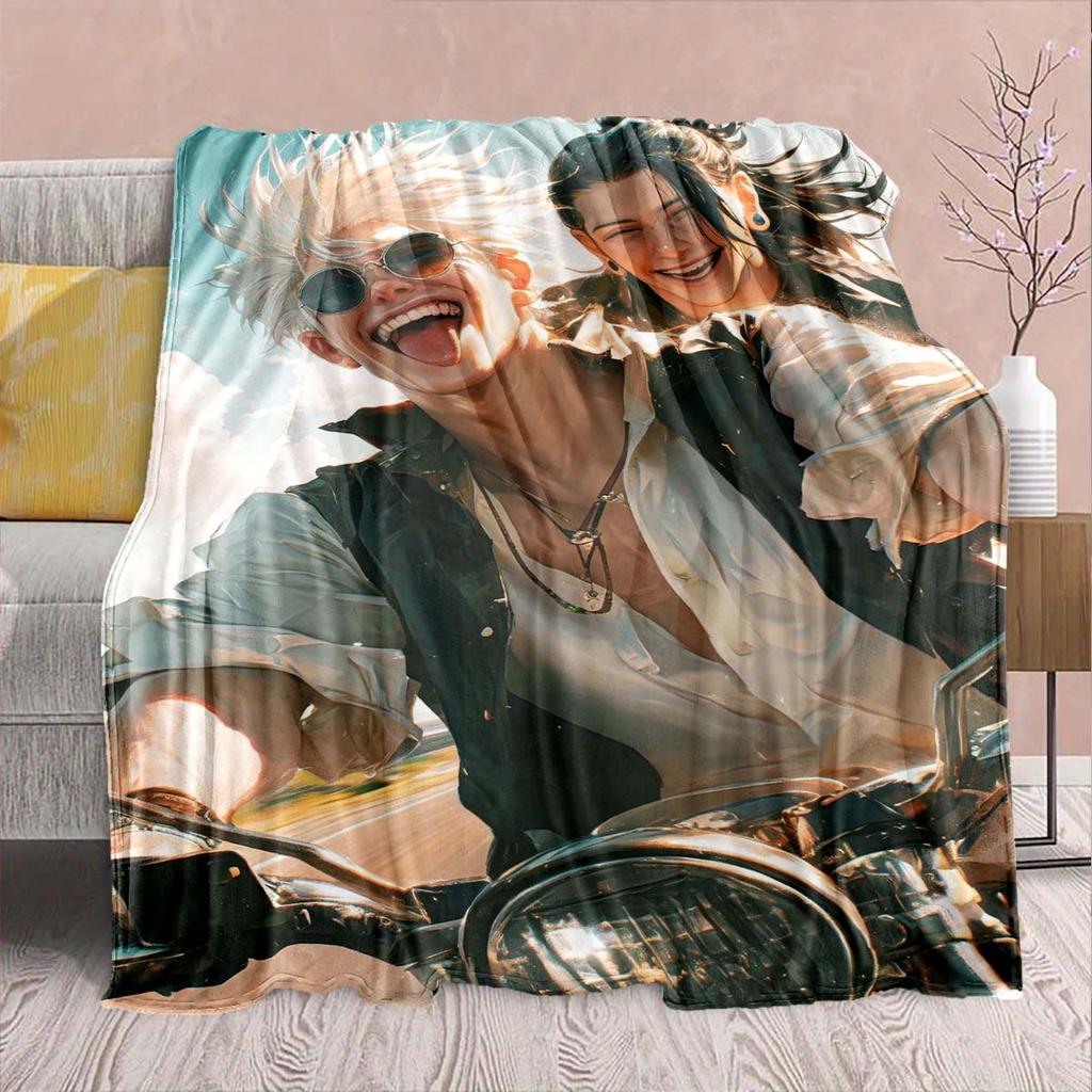 Jujutsu Kaisen Flannel Stylish Blanket Soft Warm Cozy Throw Lightweight Sofa Bed Decor -QJY