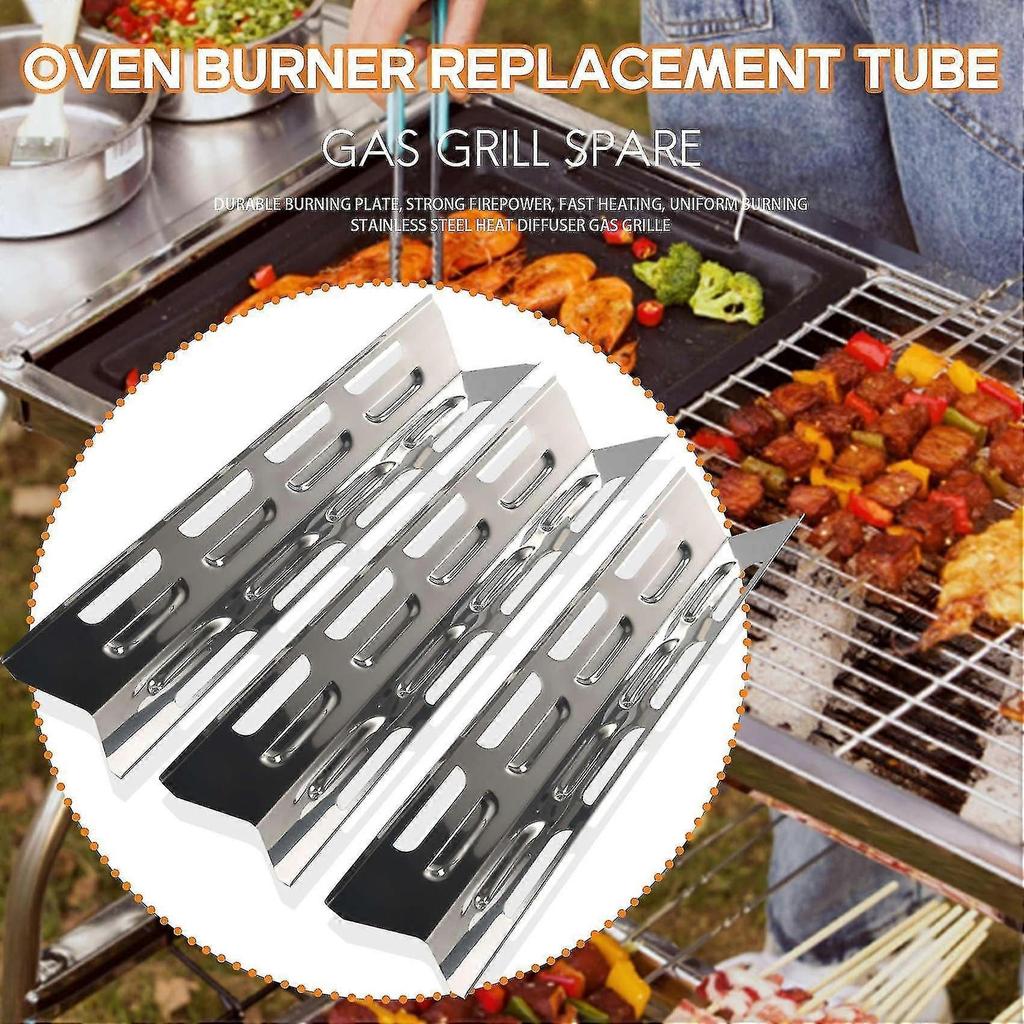 4pcs Heat Plate For , Master Forge, Perfect , Stainless Steel Heat Diffuser Gas Grill Spare Part Fo
