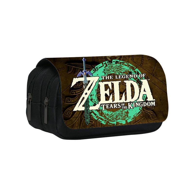 Legend Of Zelda Double Layer Pencil Case With Nylon Material For Students Organizer Storage