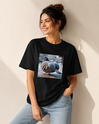 Y2k Unisex Tshirt With Interesting Brainrot Pigeon Pattern Short Sleeved Kawaii Aesthetic Harajuku Fashion Top Suitable For Unisex