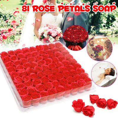 Christmas Wedding Decor Bath Soap Petal Artificial Decor Rose Soap Flower Rose Flower with Bear