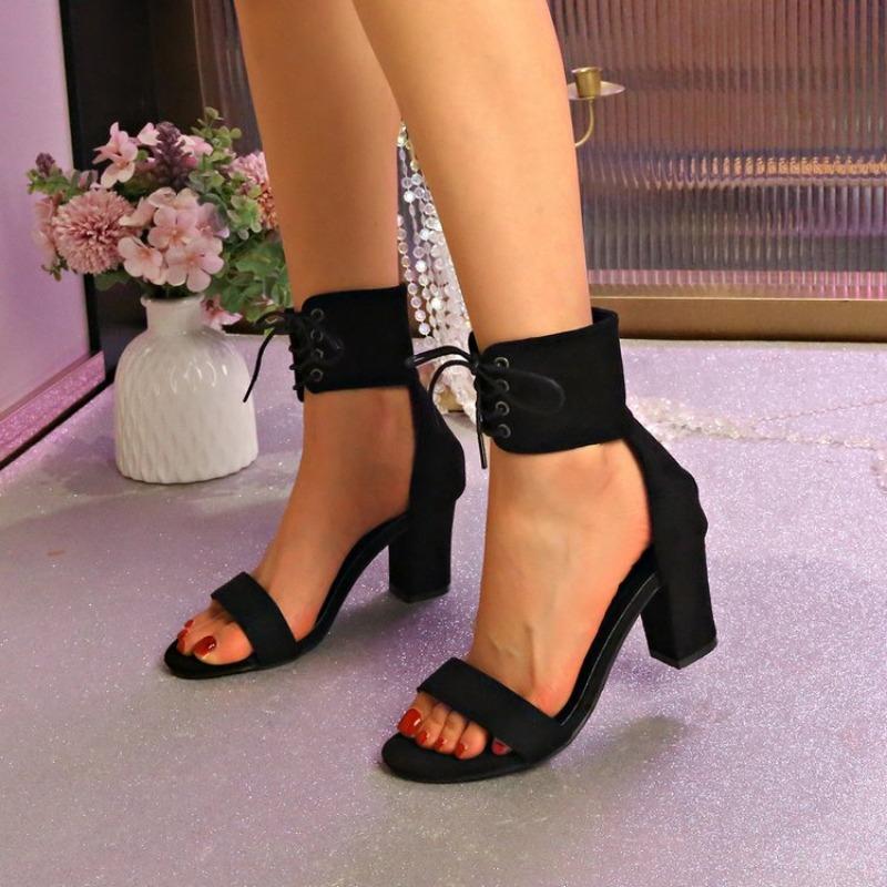Fashion Women's High Heel Sandals 2025New Lace-up Thin Heel Outdoor Fashion Banquet Women's Shoes Stripper Exotic Dance Wear