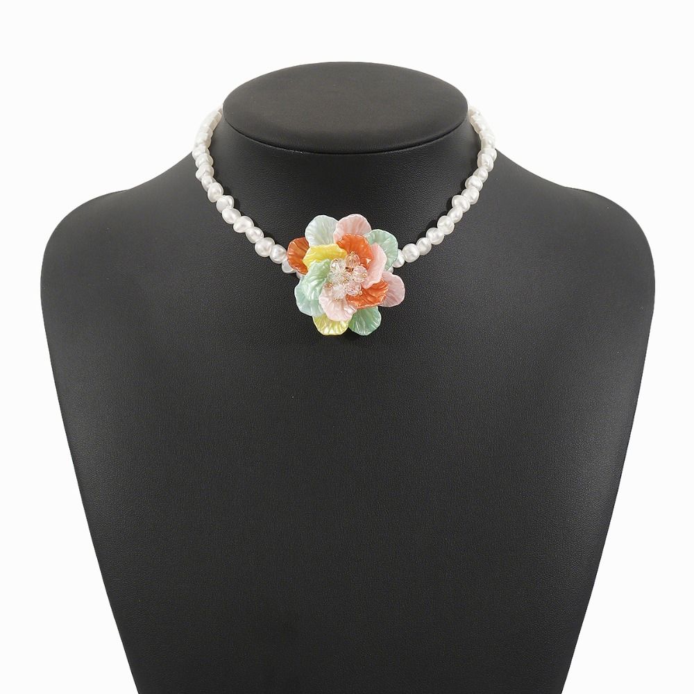 Elegant Camellia Flower Necklace Romantic French Retro Necklace Wedding Accessories