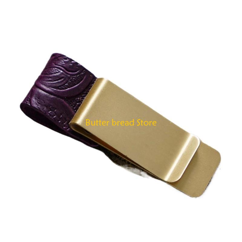 W89C Leather Pen Holder with Clip Notebook Pen Holder Leather Pen Sleeve for Journal