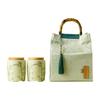 Elegant Green Tea Cloth Bag and Ceramic Can Packaging - Longjing, Biluochun, Maojian, Maofeng Styles