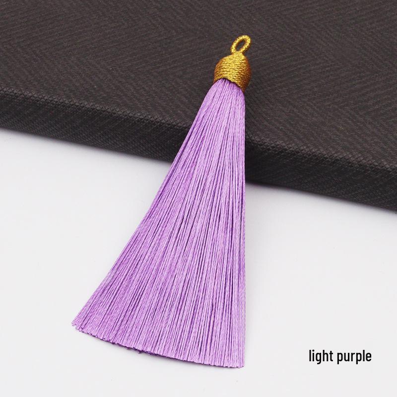 8CM Gold Threaded Cap Pull Ring Tassel Fringe Ornament Pendant Bookmark Accessory