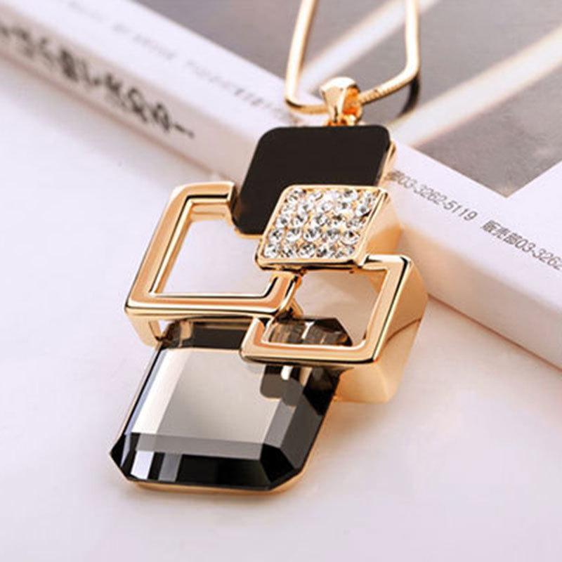 

Korean Style Rhinestone Pendant Necklace - European & American Design, Perfect for Girl s Birthday Gift or Magic Space Theme серый