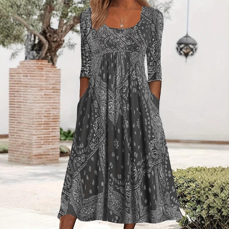 Spring/Summer Dress Casual Loose Plus-size Print Dress for Women