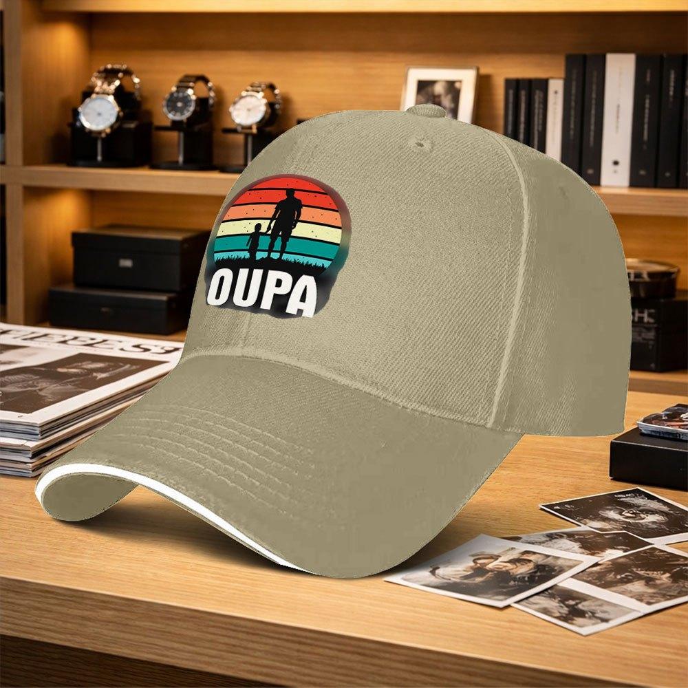Oupa Grandparentgrandchild Adjustable Sandwich Baseball Cap Trendy Printed Unisex Outdoor Hat For Fishing Golf Camping
