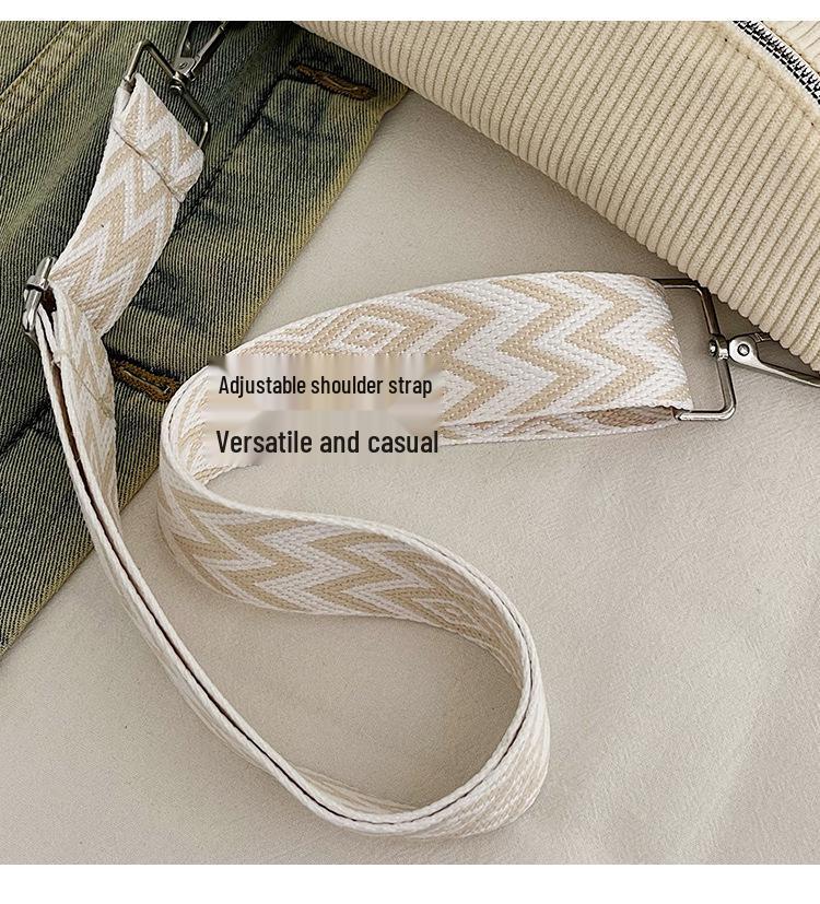 Women's 2025 Canvas Corduroy Waist Bag - Large Capacity, Trendy Street Style, Single Shoulder, Crossbody Bag.