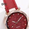 Dam Casual Klocka Strass Rund Urtavla Faux Läderarmband Dam Affär Formell Klänning Kvarts Armbandsur Mode Smycke Tillbehör Födelsedagspresent
