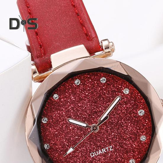 Dam Casual Klocka Strass Rund Urtavla Faux Läderarmband Dam Affär Formell Klänning Kvarts Armbandsur Mode Smycke Tillbehör Födelsedagspresent