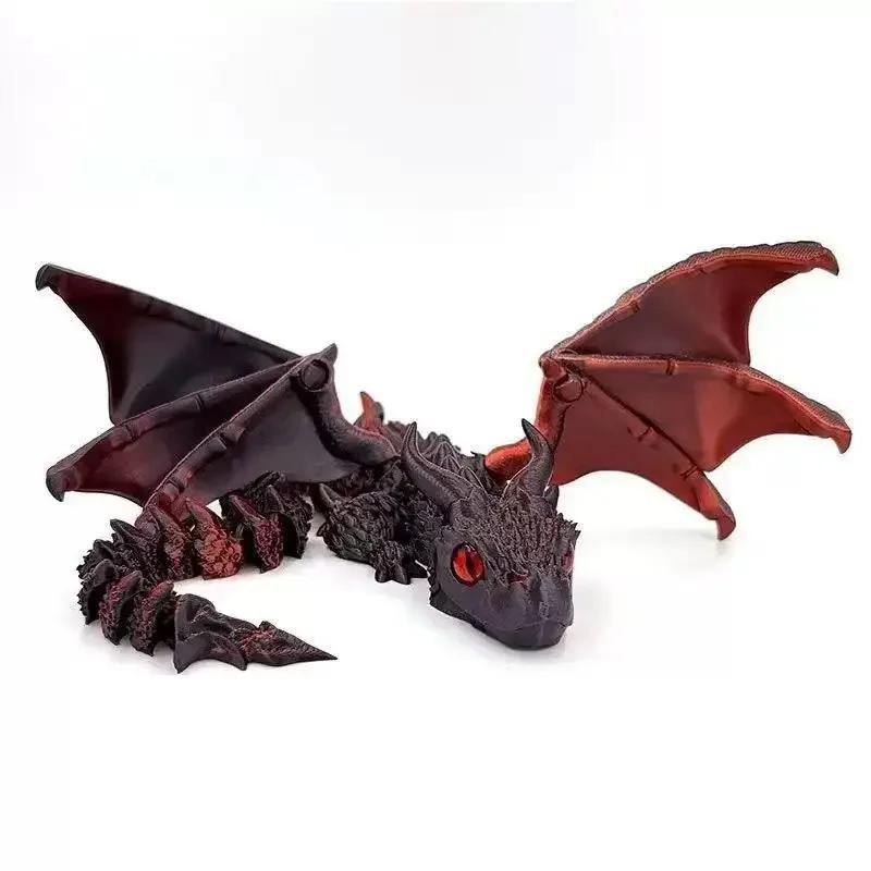30cm Creative 3d Printed Dragon Statue With Wings Resin Art Decoration Dragon Home Office Desktop Decoration Decoration