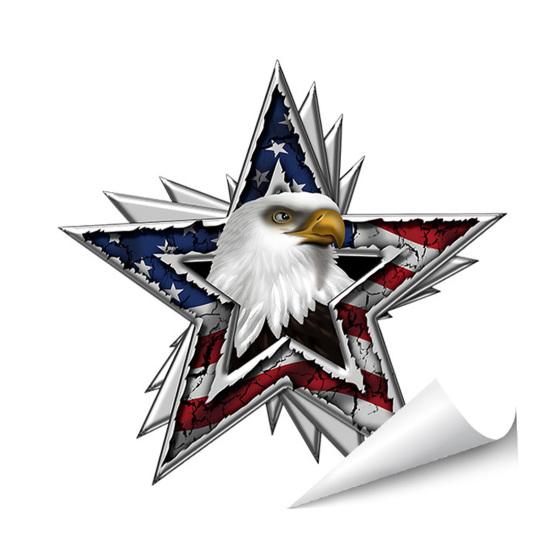 

American Bald Eagle Wall Decal Patriotic Eagle Crack Truck Decal Removable Waterproof Bumper Sticker for Cars Vehicles Trucks Laptops Windows Walls B