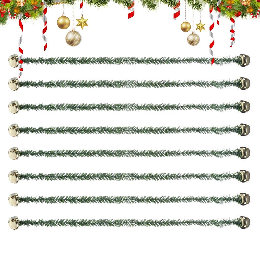 Garland Ties 8 Piece Wreath Hooks Realistic with Bells Garland Ties for Stairs for Christmas Tree Lights Bows Stairs Railing