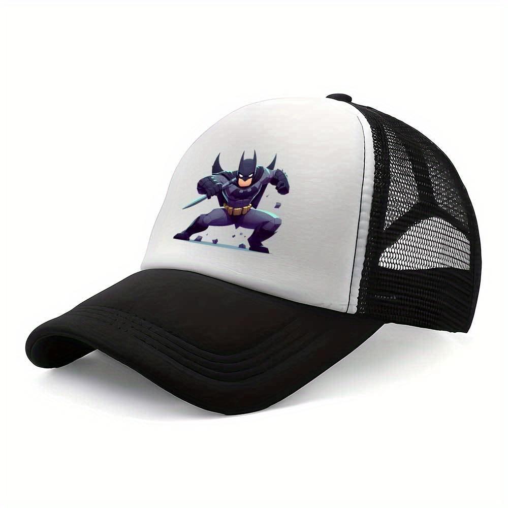 pc BatUnisex Adjustable Snapback Baseball Cap with Cartoon print  Lightweight Breathable Mesh Back  Polyester for Outdoor Sp