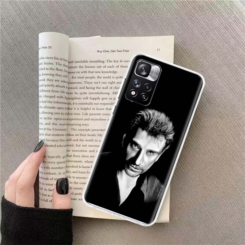 Johnny Hallyday Music Black Phone Case For Xiaomi Redmi Note 14 13 Pro Plus 5G Cover 13C 14C 12 12C 9 9T 9C 10 10C 8 7 6 10A 9A