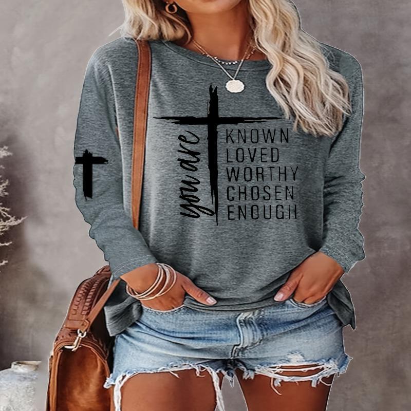 Women's Long Sleeve T-Shirt Casual Round Neck