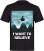 I Want To Believe Goku Flying Spaceman X Files Unisex Black Ph53 Mens T-Shirt Black