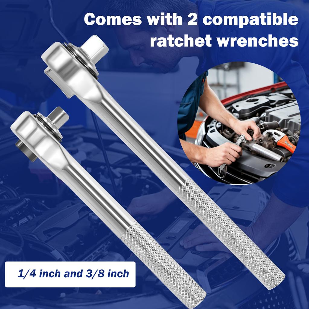 8Pcs Magnetic Tap Socket Wrench Set 1/4 '' Hex Shank Machine Screw Metric Plug Threading Tool Auto Maintenance Tool for Tight Sp