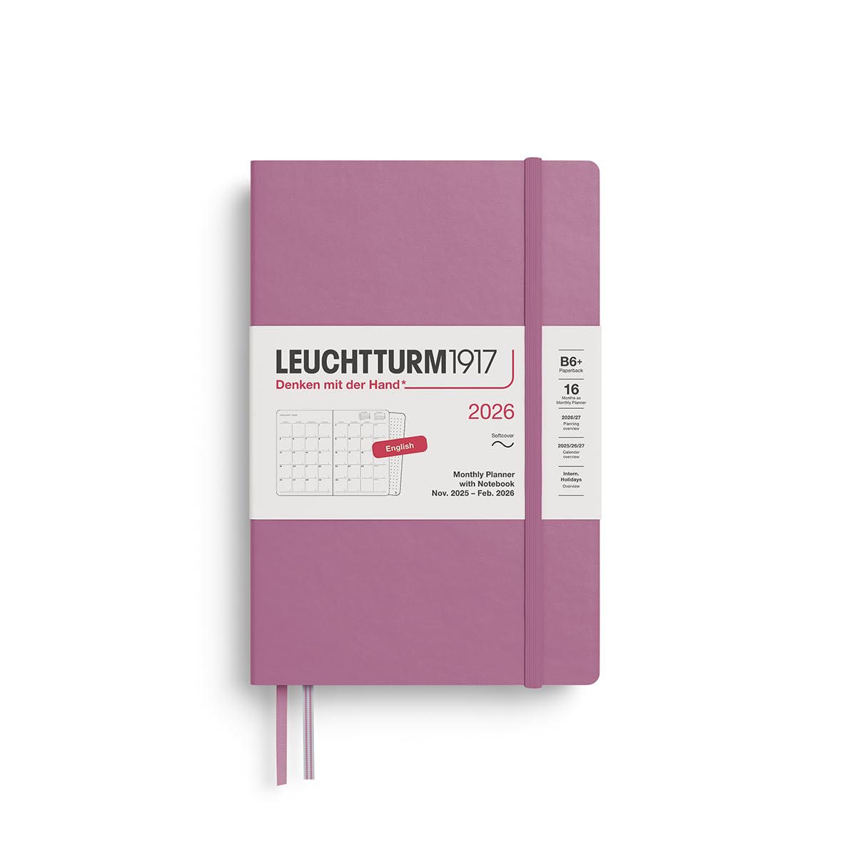 

Leuchtturm 2026 Dusty 372791 November Officially Imported Planner, B6, Monthly, Soft, Rose, (Starts 2025),