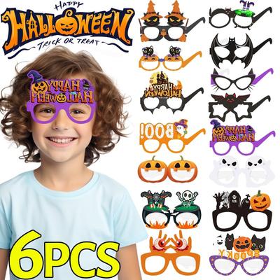Halloween Party Decor Paper Glasses Cartoon Bat Spider Pumpkin Party Decoration Glasses Festive Birthday Party Photograph Props
