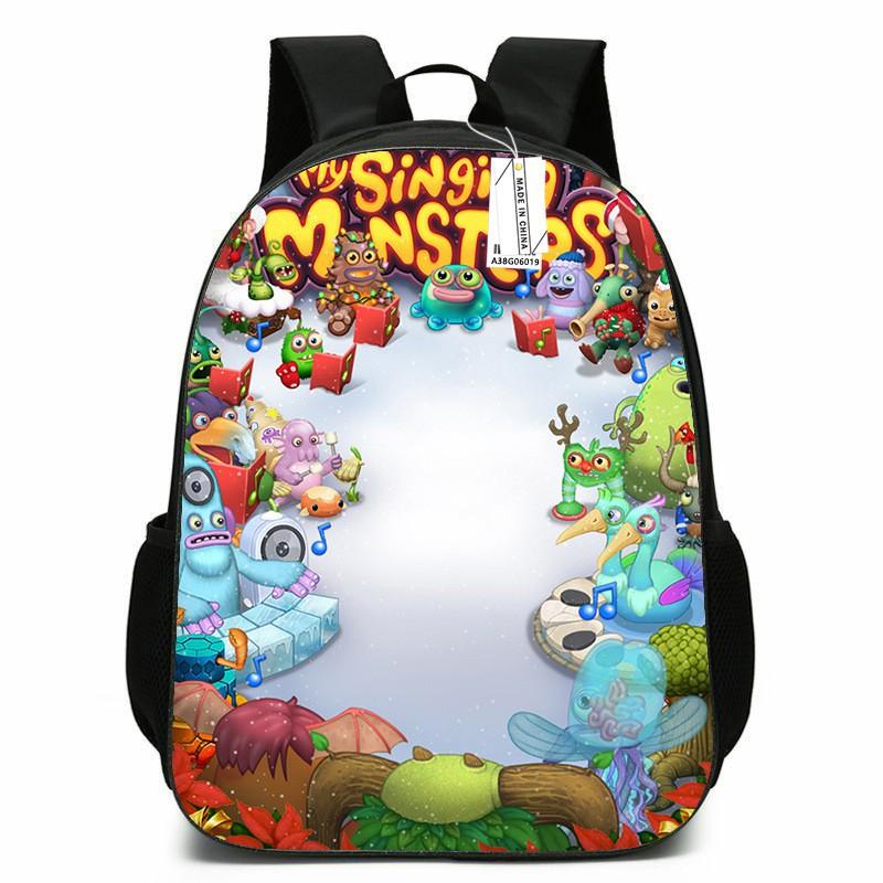 Zaino Scolastico per Bambini Ragazzi Ragazze - Carino Design Mostro Cartone Animato Tessuto Oxford Leggero Spallacci Imbottiti Traspiranti Grado