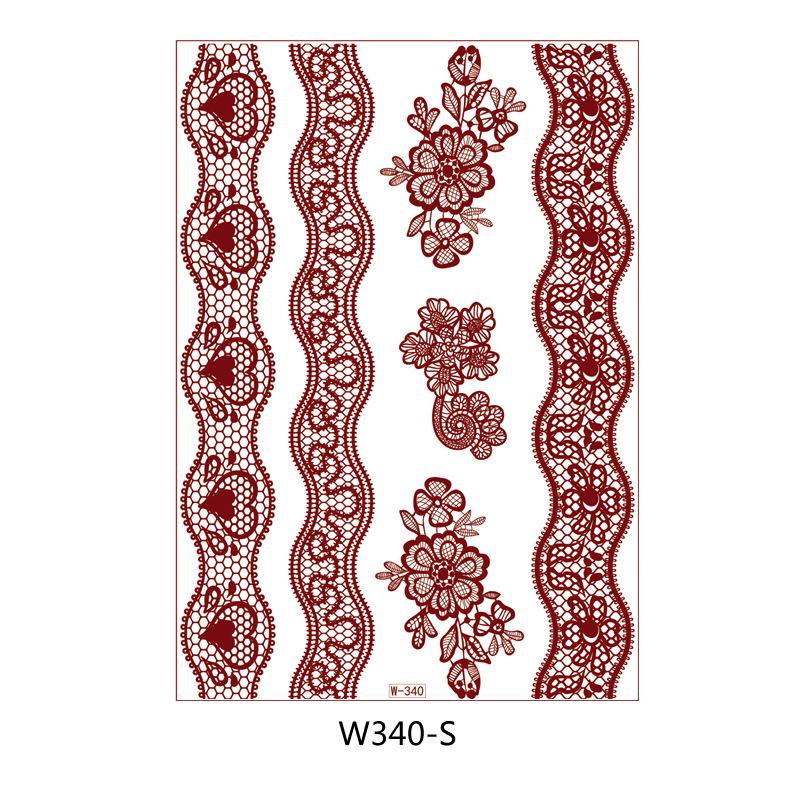 Beauty Sticker Vermilion Lace Tattoo Sticker Waterproof Tattoo Sticker