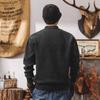 Men's Retro Henley Thick Knit Sweater
