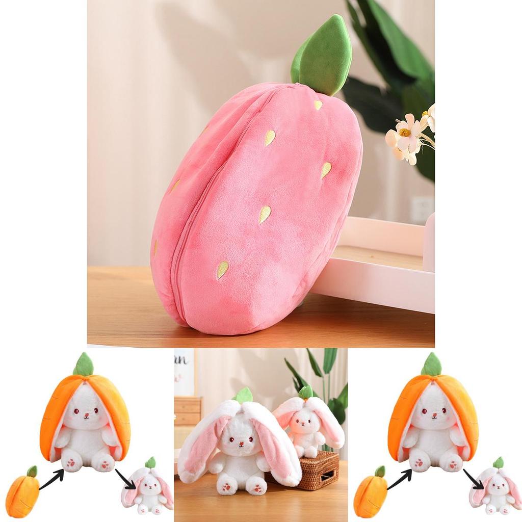 Adorable Transformable Fruit Rabbit Plush Toy