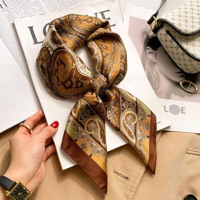 Collection Cashew Silk Scarf Women'S 70 Small Square Scarf Fashion Versatile Scarf Premium Printing Decoration
