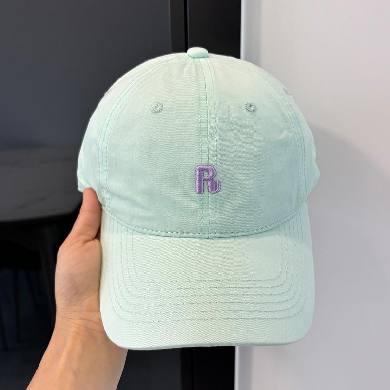 Letter Embroidery R Standard Four Seasons Soft Top Baseball Cap Women's Fashion Face Small Hat Neutral Simple Travel Cap