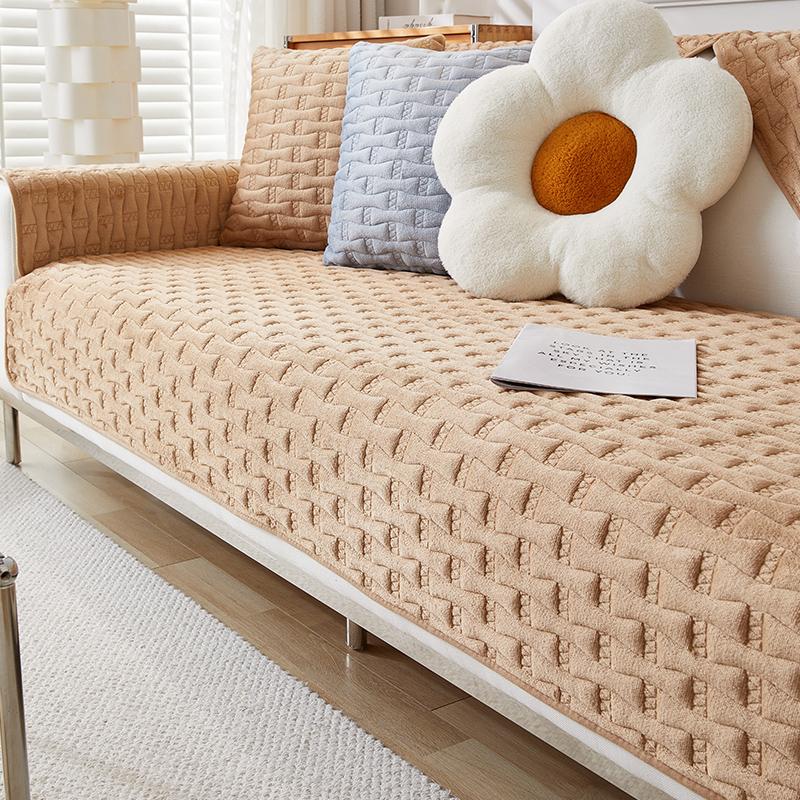 Sofa Cushion Thickened Fleece Cushion New Non-Slip Living Room Cover Towel Flannel Sofa Cover