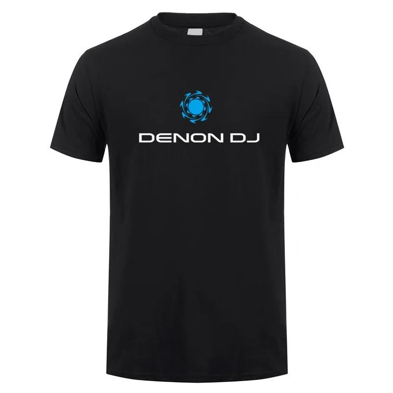 

Denon Dj Футболка Летняя Мужская Хлопковая с Круглым Вырезом и Коротким Рукавом Футболки с Изображением Плеера Медиа Мужские Топы LH-303 4XL