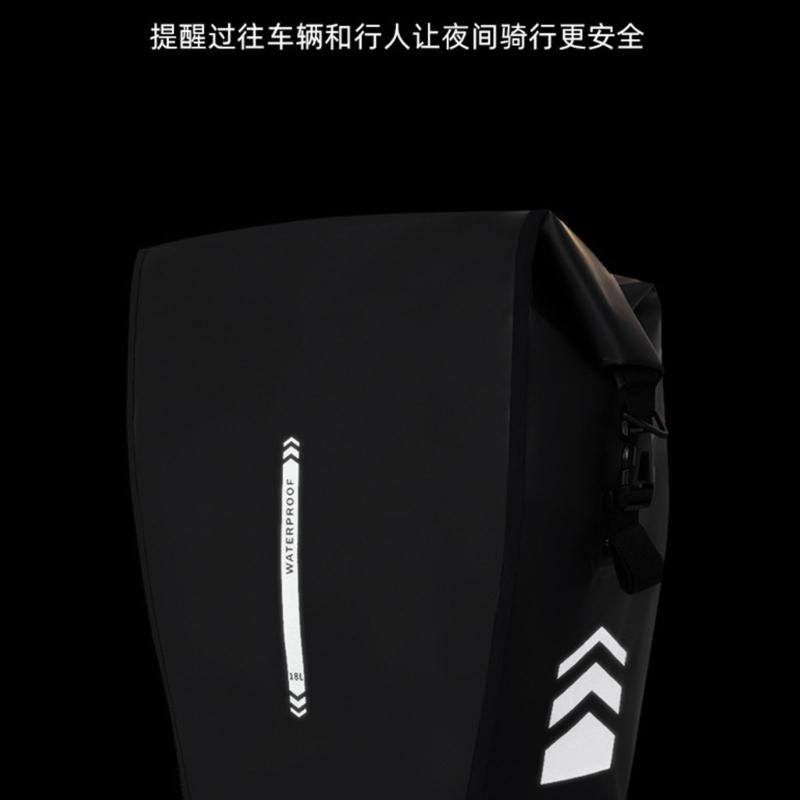 Water Resistant Bicycles Commuting Bag Double Side Saddles Bag with Reflective Trim Luggage Carriers Panniers Bag