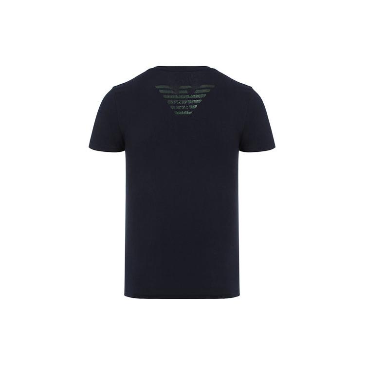 EMPORIO ARMANI T-Shirts Men's Dark Blue Crew Neck Thin Straight Fit 1110358-A7450-0135