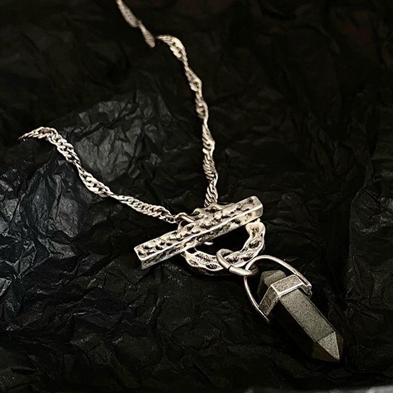 Retro Men s Minimalist Layered OT Necklace - Niche Wasteland Style Cool Chain