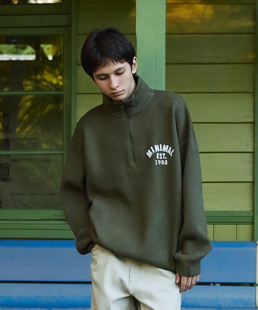 MINIMALPROJECT Half-Zip Turtleneck Knit Mnt115 / 4 Colors