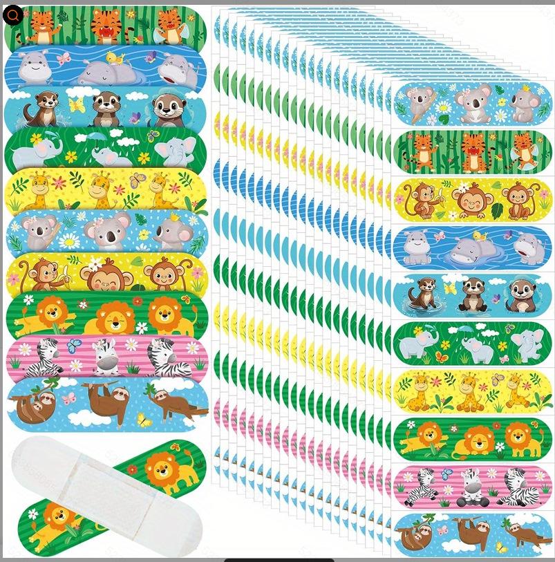 Waterproof Cartoon Band-Aids for Kids - Colorful, Breathable, Elastic Plasters