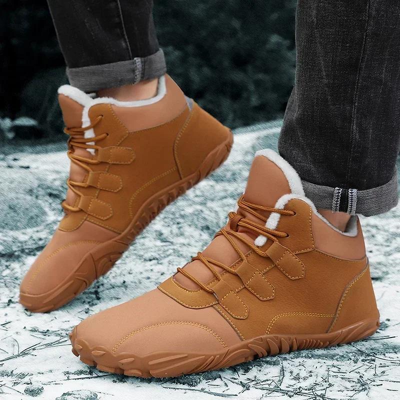 Men Boots 2024 New Winter Slippers Warm Men Shoes Waterproof Non-Slip Plush Sneakers Male Tenis Shoes Boots Men Sneakers Winter