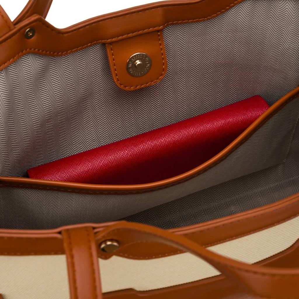 Torba damska PTN Lilia-1276 Ecru-Brown