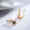 New Simple Natural Zircon Square Earrings For Women Daily Fine Jewelry  Rose Gold Color English Lock Clip Earrings